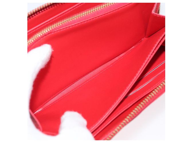LOUIS VUITTON Cartera Zippy Vernis Rojo Grunadine M91732 LV Auth AMZ396 - vista 21