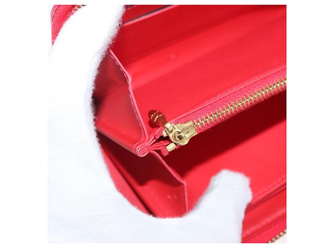 LOUIS VUITTON Cartera Zippy Vernis Rojo Grunadine M91732 LV Auth AMZ396 - vista 22