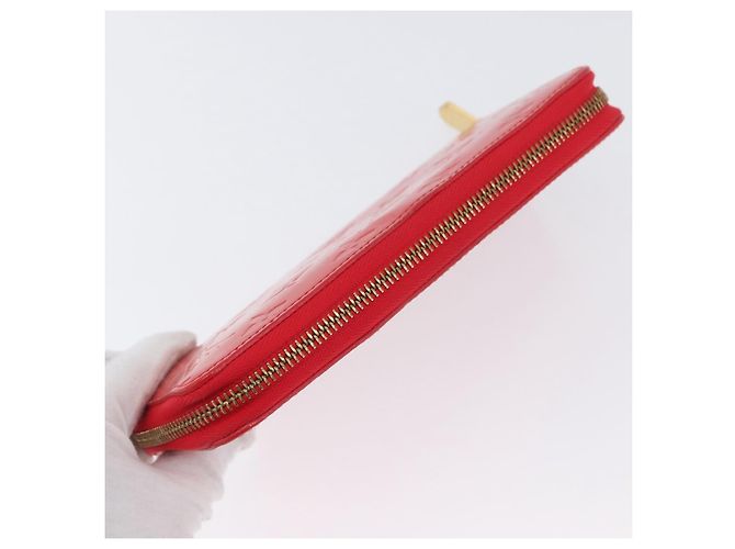 LOUIS VUITTON Cartera Zippy Vernis Rojo Grunadine M91732 LV Auth AMZ396 - vista 6