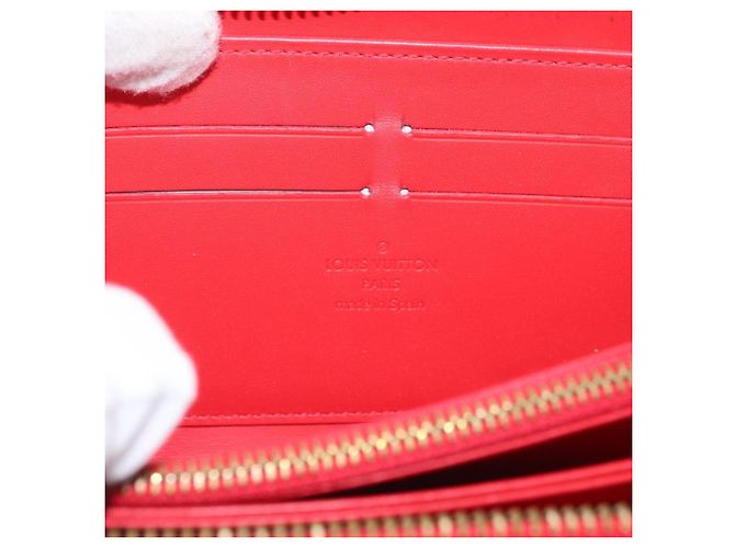 LOUIS VUITTON Cartera Zippy Vernis Rojo Grunadine M91732 LV Auth AMZ396 - vista 9