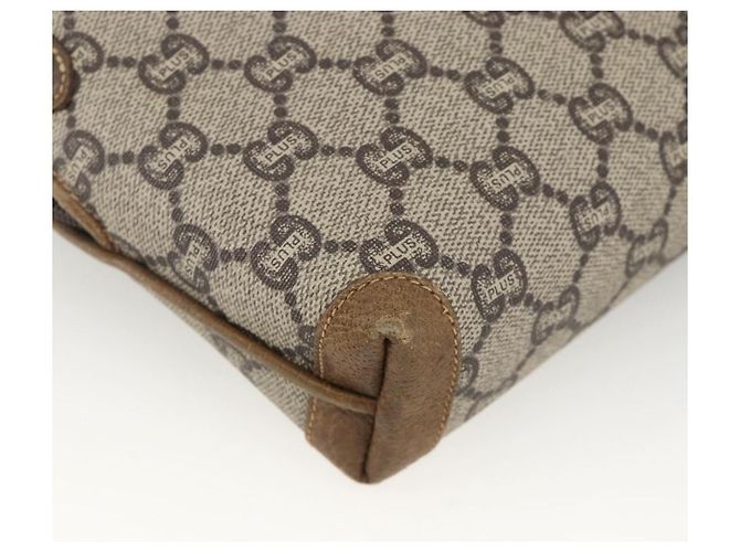 Borsa a Spalla GUCCI GG Plus Supreme PVC Beige Oro Auth SW2213 D'oro - vista 16