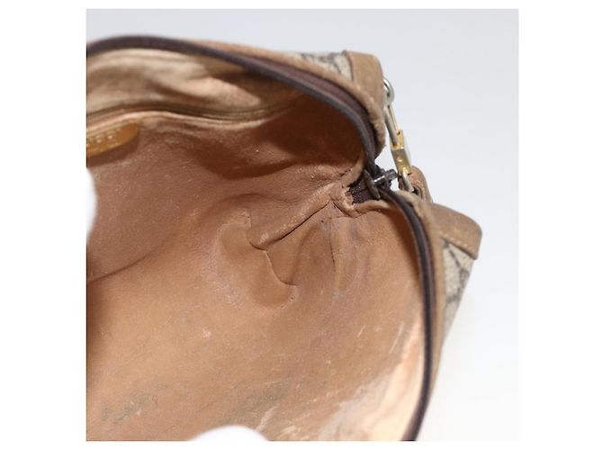 Borsa a Spalla GUCCI GG Plus Supreme PVC Beige Oro Auth SW2213 D'oro - vista 18