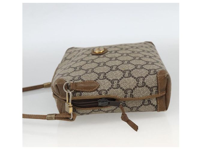 Borsa a Spalla GUCCI GG Plus Supreme PVC Beige Oro Auth SW2213 D'oro - vista 3