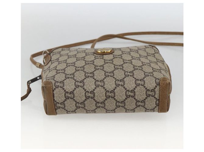 Borsa a Spalla GUCCI GG Plus Supreme PVC Beige Oro Auth SW2213 D'oro - vista 5