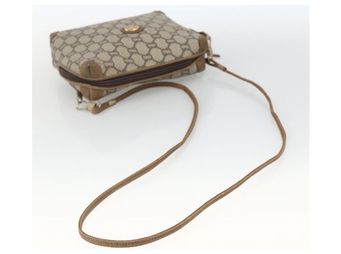 Borsa a Spalla GUCCI GG Plus Supreme PVC Beige Oro Auth SW2213 D'oro - vista 7