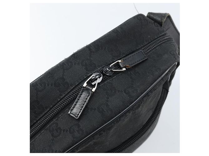Borsa a Spalla GG Canvas Gucci Nera Argento 03136 Auth 173686 Nero - vista 10