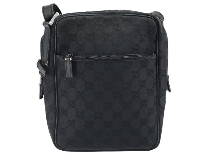 Borsa a Spalla GG Canvas Gucci Nera Argento 03136 Auth 173686 Nero - vista 13