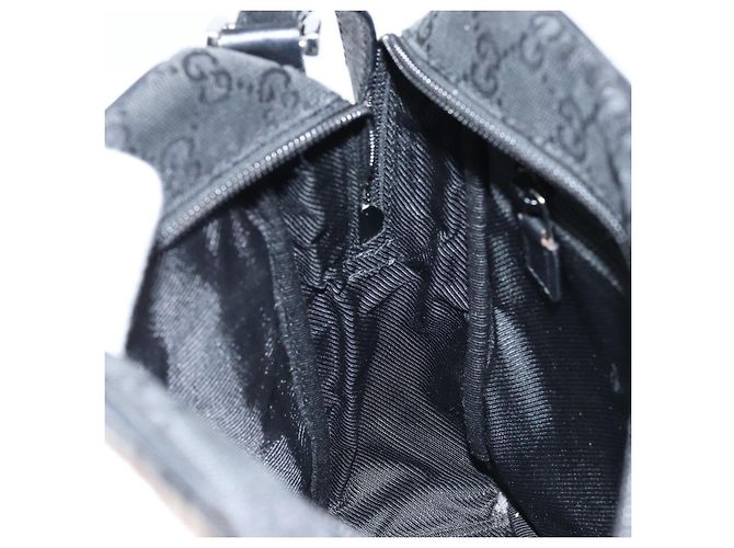 Borsa a Spalla GG Canvas Gucci Nera Argento 03136 Auth 173686 Nero - vista 19