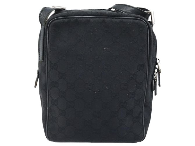 Borsa a Spalla GG Canvas Gucci Nera Argento 03136 Auth 173686 Nero - vista 2