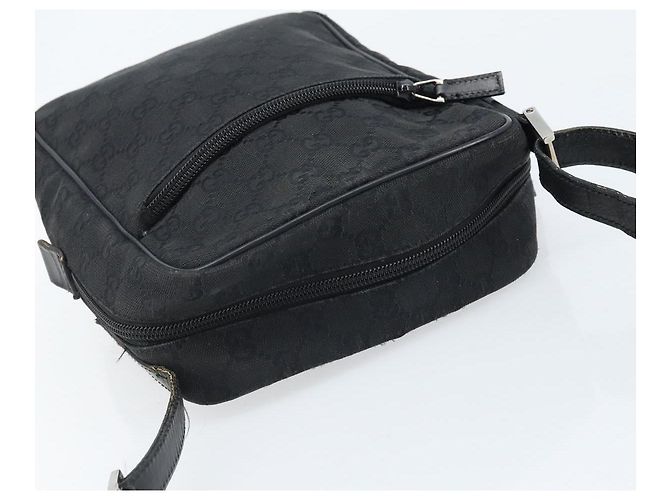 Borsa a Spalla GG Canvas Gucci Nera Argento 03136 Auth 173686 Nero - vista 6