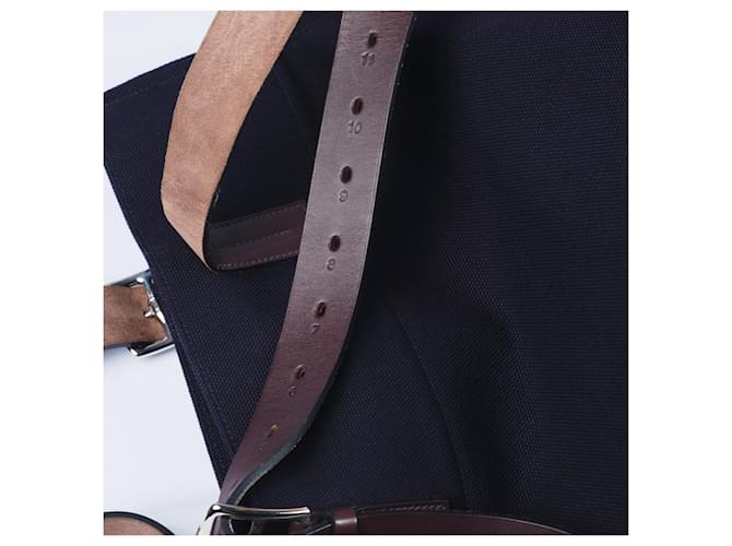 Trim Hermès Toile Etrivière Einkaufstasche Blau - Ansicht 5