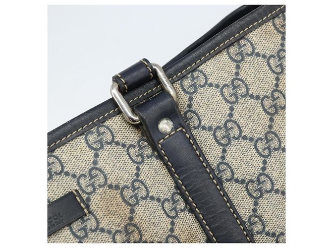 Gucci Borsa Tote GG Supreme in PVC Blu Navy Argento 223668 Auth 173902 - vista 20
