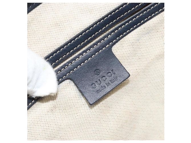 Gucci Borsa Tote GG Supreme in PVC Blu Navy Argento 223668 Auth 173902 - vista 21