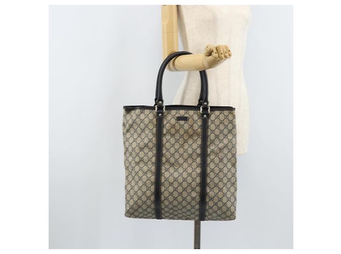 Gucci Borsa Tote GG Supreme in PVC Blu Navy Argento 223668 Auth 173902 - vista 26