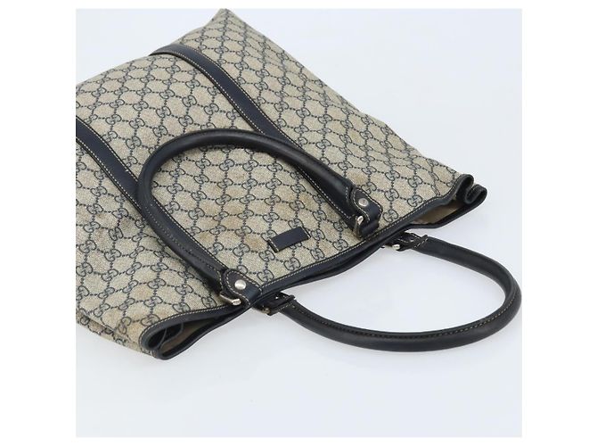 Gucci Borsa Tote GG Supreme in PVC Blu Navy Argento 223668 Auth 173902 - vista 6