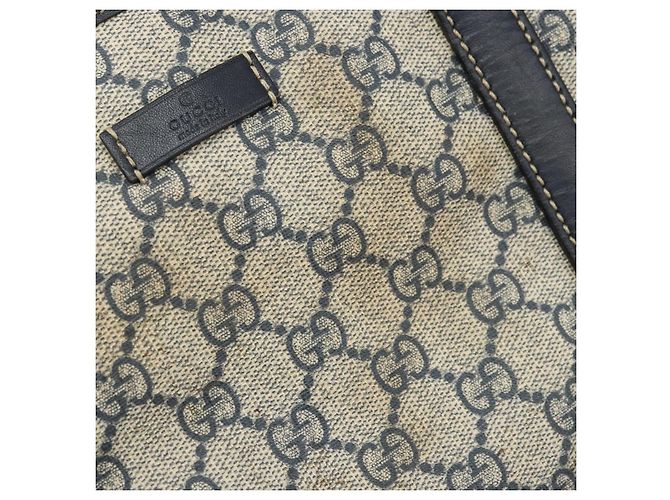 Gucci Borsa Tote GG Supreme in PVC Blu Navy Argento 223668 Auth 173902 - vista 8