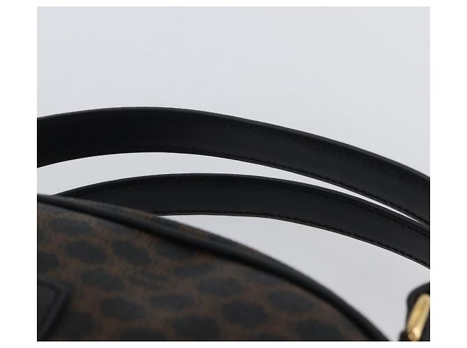 Céline Borsa a mano in tela Macadam CELINE in pelle PVC nera e oro Auth SW2171A Nero D'oro - vista 8