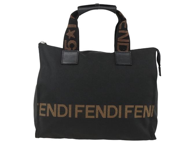 FENDI Hand Bag Canvas Black Silver Auth BA11699 Silvery - view 2