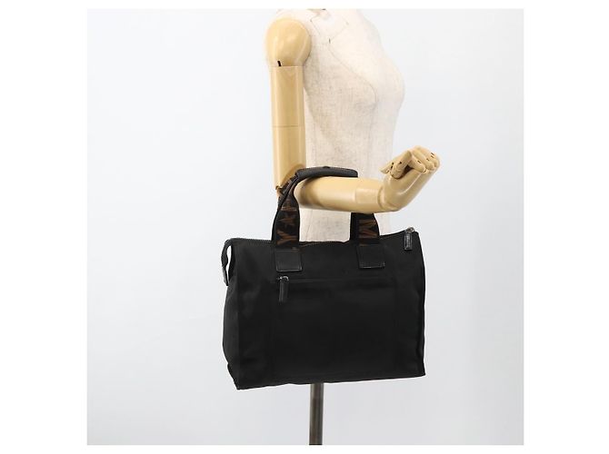 FENDI Hand Bag Canvas Black Silver Auth BA11699 Silvery - view 21