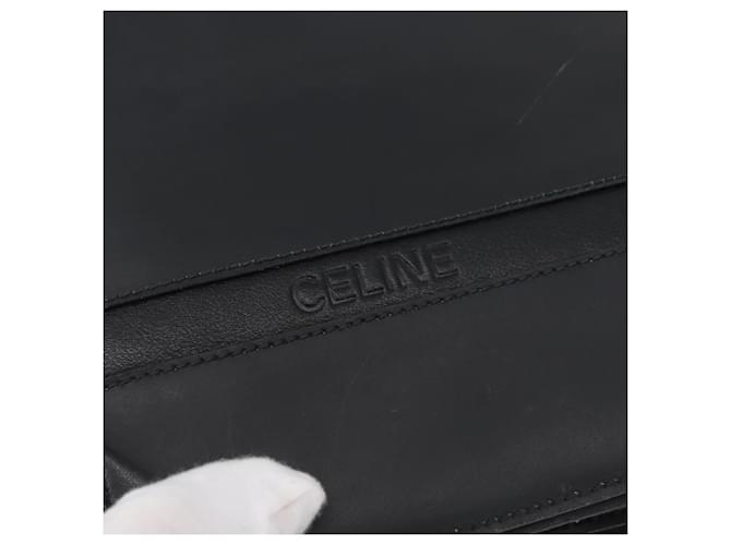 Céline Borsa a Spalla in Pelle Nera e Oro Auth LNZ656 Nero D'oro - vista 17