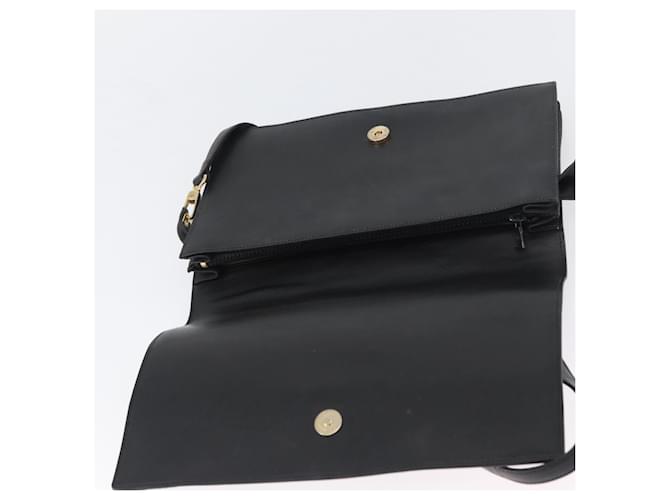Céline Borsa a Spalla in Pelle Nera e Oro Auth LNZ656 Nero D'oro - vista 18