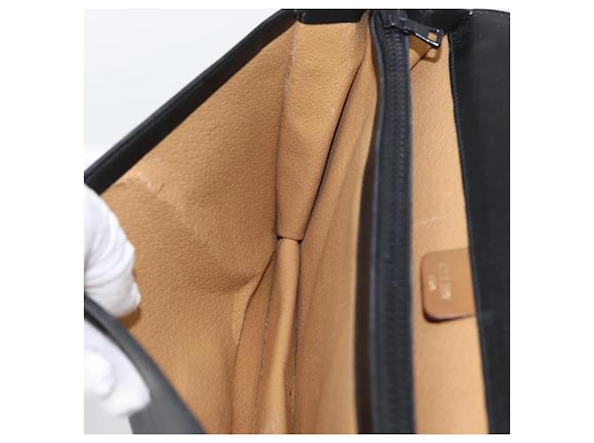 Céline Borsa a Spalla in Pelle Nera e Oro Auth LNZ656 Nero D'oro - vista 21