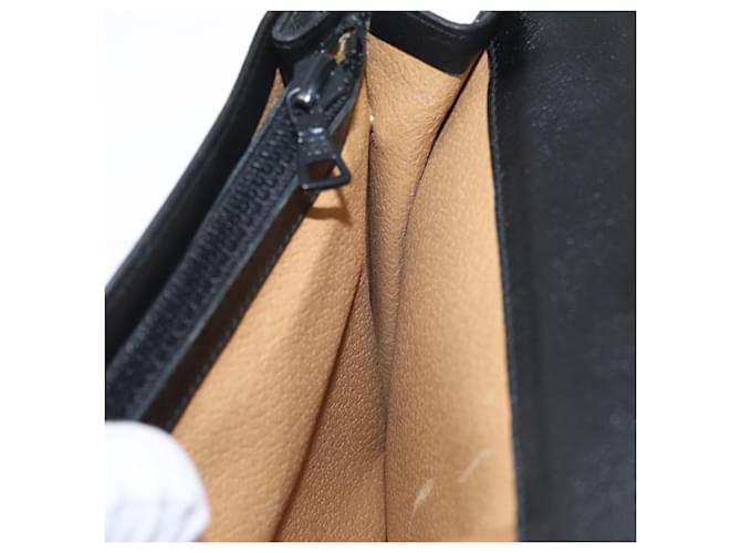 Céline Borsa a Spalla in Pelle Nera e Oro Auth LNZ656 Nero D'oro - vista 23