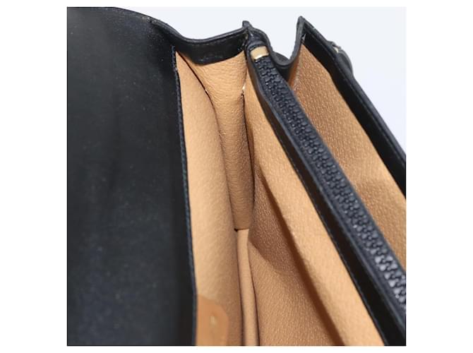 Céline Borsa a Spalla in Pelle Nera e Oro Auth LNZ656 Nero D'oro - vista 24