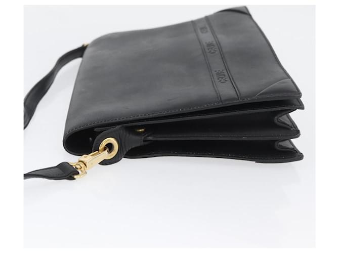 Céline Borsa a Spalla in Pelle Nera e Oro Auth LNZ656 Nero D'oro - vista 4