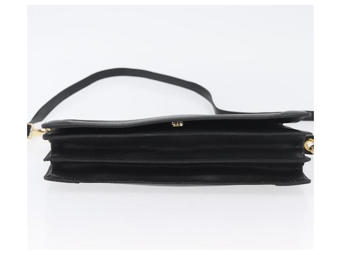 Céline Borsa a Spalla in Pelle Nera e Oro Auth LNZ656 Nero D'oro - vista 5