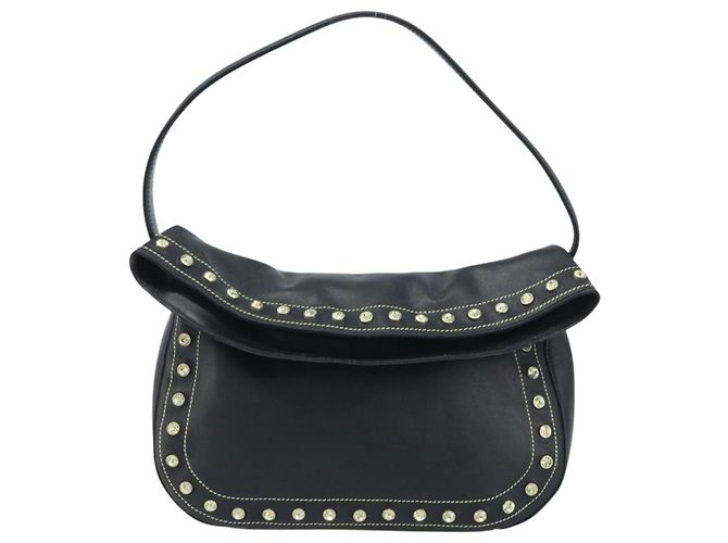 Borsa a mano Gianni Versace in nylon nero e oro Auth bs34097 D'oro - vista 13