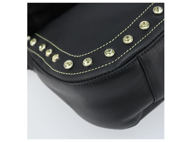 Borsa a mano Gianni Versace in nylon nero e oro Auth bs34097 D'oro - vista 14