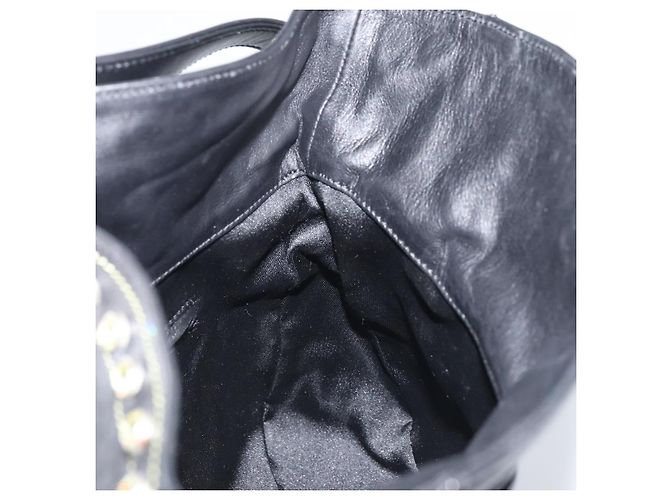 Borsa a mano Gianni Versace in nylon nero e oro Auth bs34097 D'oro - vista 17