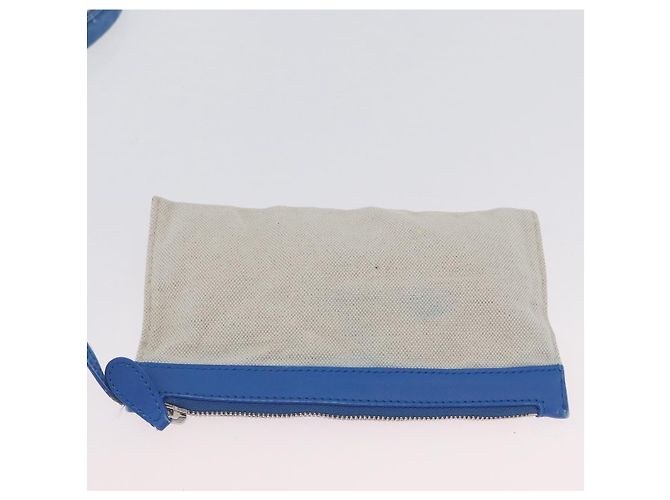 BALENCIAGA Cabas Bag Canvas Leather Light Beige Light Blue 339933 Auth 173988 Silvery - view 23