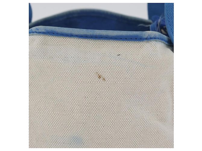 BALENCIAGA Cabas Bag Canvas Leather Light Beige Light Blue 339933 Auth 173988 Silvery - view 3