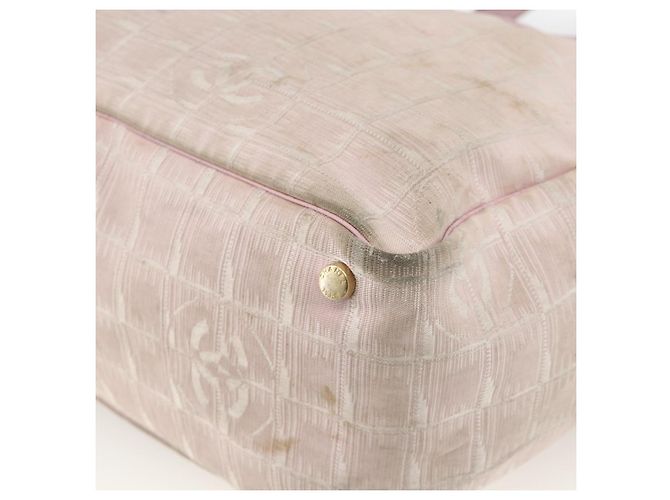 CHANEL Nuova Borsa Tote da Viaggio Nylon Rosa Oro CC Auth BA11645 D'oro - vista 16