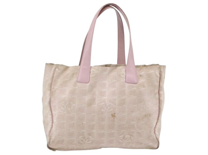 CHANEL Nuova Borsa Tote da Viaggio Nylon Rosa Oro CC Auth BA11645 D'oro - vista 2