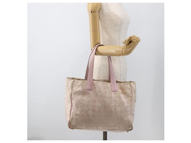 CHANEL Nuova Borsa Tote da Viaggio Nylon Rosa Oro CC Auth BA11645 D'oro - vista 23