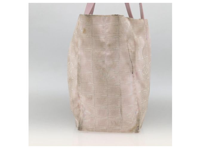 CHANEL Nuova Borsa Tote da Viaggio Nylon Rosa Oro CC Auth BA11645 D'oro - vista 3