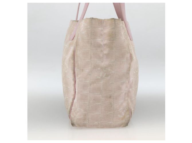 CHANEL Nuova Borsa Tote da Viaggio Nylon Rosa Oro CC Auth BA11645 D'oro - vista 4