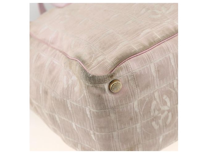 CHANEL Nuova Borsa Tote da Viaggio Nylon Rosa Oro CC Auth BA11645 D'oro - vista 9