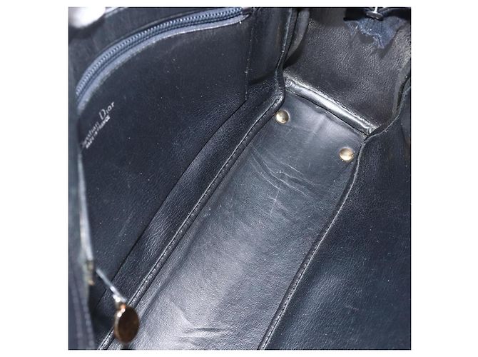 Borsa a mano Christian Dior in pelle nera e oro Auth BA11678 Nero D'oro - vista 12