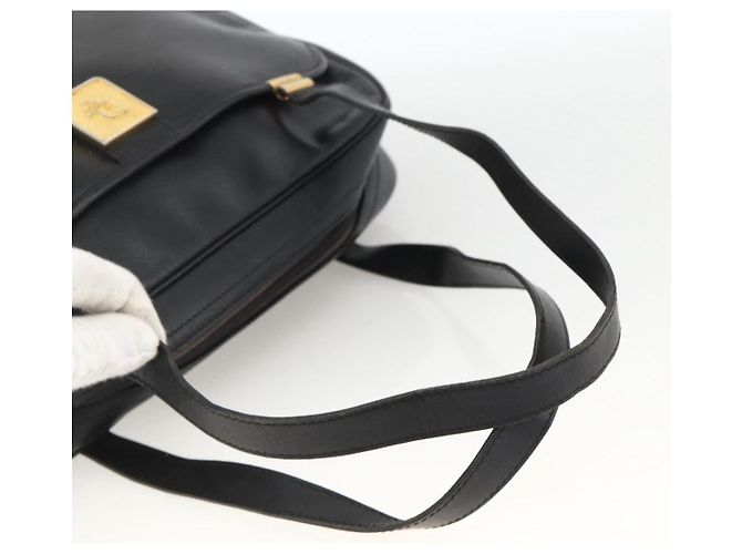 Borsa a mano Christian Dior in pelle nera e oro Auth BA11678 Nero D'oro - vista 7