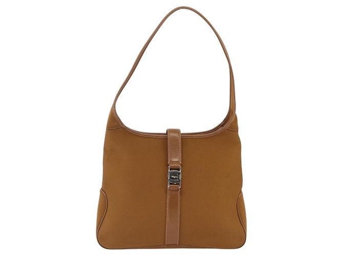 Borsa a Spalla Salvatore Ferragamo Nylon Marrone Argento Autentica BA11638 - vista 13