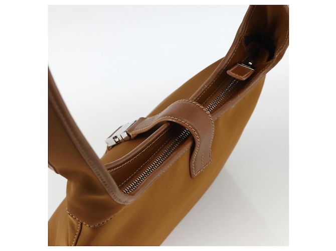 Borsa a Spalla Salvatore Ferragamo Nylon Marrone Argento Autentica BA11638 - vista 6