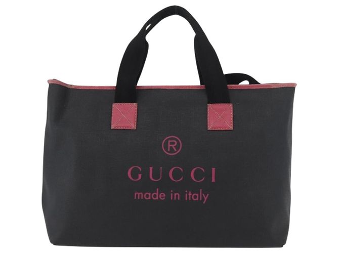 Borsa Tote in PVC Nera GUCCI 162785 Auth ka3368 Nero - vista 13