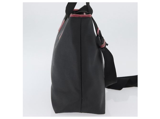Borsa Tote in PVC Nera GUCCI 162785 Auth ka3368 Nero - vista 4