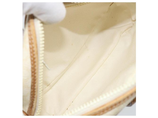 Céline Borsa a Spalla in Tela Macadam CELINE in Pelle PVC Avorio Oro Auth LNZ709 D'oro Crudo - vista 11