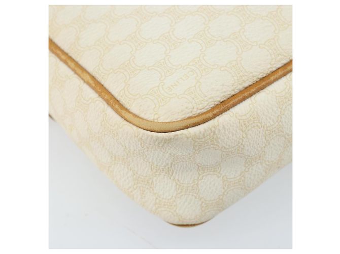 Céline Borsa a Spalla in Tela Macadam CELINE in Pelle PVC Avorio Oro Auth LNZ709 D'oro Crudo - vista 14