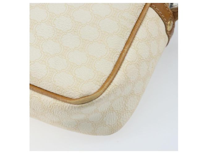 Céline Borsa a Spalla in Tela Macadam CELINE in Pelle PVC Avorio Oro Auth LNZ709 D'oro Crudo - vista 15